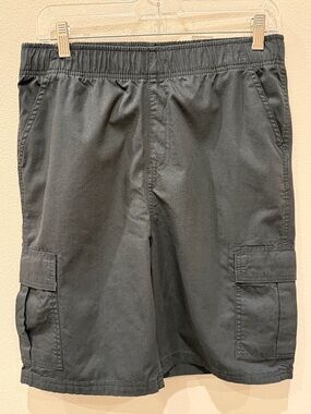 Boys Cotton Cargo Shorts in Navy Elastic Adjustable Waist 14 Husky
